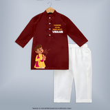 My First Diwali Outfit Kurta - MAROON - 3 - 6 Months Old (Chest 24", Kurta Length 14'', Waist 19", Pant Length 14")