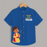 My First Diwali Outfit Shirt - COBALT BLUE - 0 - 6 Months Old (Chest 23")