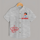 Bada Dhamaka Diwali Shirt - GREY - 0 - 6 Months Old (Chest 23")