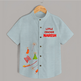 Little Cracker Diwali Shirt - ARCTIC BLUE - 0 - 6 Months Old (Chest 23")