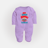 My First Diwali Full Body Suit - LILAC - New Born (Chest 7.5")