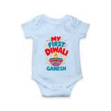 My First Diwali Romper - BABY BLUE - New Born (Chest 14")