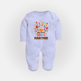 My First Diwali Crackers Celebration Full Body Suit - BABY BLUE - New Born (Chest 7.5")