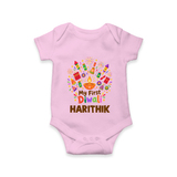 My First Diwali Crackers Celebration Romper - BABY PINK - New Born (Chest 14")