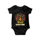 My First Diwali Crackers Celebration Romper - BLACK - New Born (Chest 14")