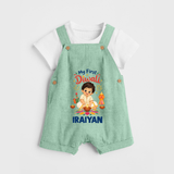 My First Diwali Pooja Celebration Dungaree - MINT GREEN - 0 - 5 Months Old (Chest 18")