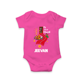My First Diwali Doorway Celebration Romper - HOT PINK - New Born (Chest 14")
