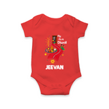 My First Diwali Doorway Celebration Romper - RED - New Born (Chest 14")