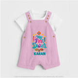 My First Diwali Festive Glow Dungaree - BABY PINK - 0 - 5 Months Old (Chest 18")