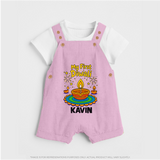 My First Diwali Diya Celebration Dungaree - BABY PINK - 0 - 5 Months Old (Chest 18")