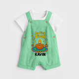 My First Diwali Diya Celebration Dungaree - GREEN - 0 - 5 Months Old (Chest 18")