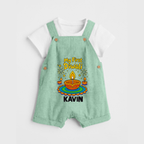 My First Diwali Diya Celebration Dungaree - MINT GREEN - 0 - 5 Months Old (Chest 18")