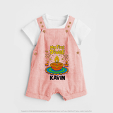 My First Diwali Diya Celebration Dungaree - PEACH - 0 - 5 Months Old (Chest 18")