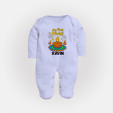 My First Diwali Diya Celebration Full Body Suit - BABY BLUE - New Born (Chest 7.5")
