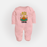 My First Diwali Diya Celebration Full Body Suit - BABY PINK - New Born (Chest 7.5")