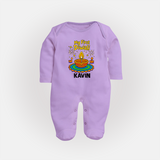 My First Diwali Diya Celebration Full Body Suit - LILAC - New Born (Chest 7.5")