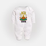 My First Diwali Diya Celebration Full Body Suit - WHITE - New Born (Chest 7.5")