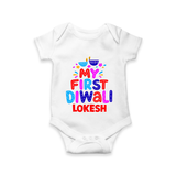 My First Diwali Colorful Lights Romper - WHITE - New Born (Chest 14")
