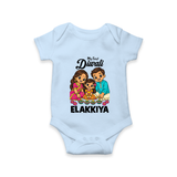 My First Diwali Family Celebration Romper - BABY BLUE - New Born (Chest 14")