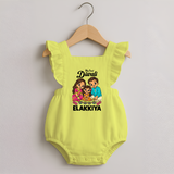 My First Diwali Family Celebration Romper Frock - PASTEL YELLOW - 0 - 3 Months Old (Chest 19")