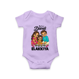 My First Diwali Family Celebration Romper - LILAC - New Born (Chest 14")