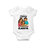 My First Diwali Family Celebration Romper - WHITE - New Born (Chest 14")