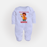 Official Dhamaka Baby Diwali Full Body Suit - BABY BLUE - New Born (Chest 7.5")