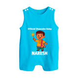 Official Dhamaka Baby Diwali Button Romper - SKY BLUE - New Born (Chest 18")