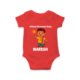 Official Dhamaka Baby Diwali Romper - RED - New Born (Chest 14")