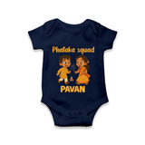Phataka Squad Diwali Romper - NAVY BLUE - New Born (Chest 14")