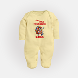 Cute Little Firecracker Diwali Full Body Suit - PASTEL YELLOW - New Born (Chest 7.5")