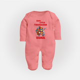 Cute Little Firecracker Diwali Full Body Suit - PEACH - New Born (Chest 7.5")