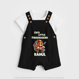 Cute Little Firecracker Diwali Dungaree - BLACK - 0 - 5 Months Old (Chest 18")