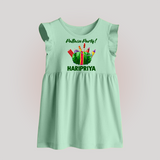 Pattasu Party Diwali Baby Frock - MINT GREEN - 0 - 3 Months Old (Chest 17")