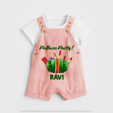 Pattasu Party Diwali Dungaree - PEACH - 0 - 5 Months Old (Chest 18")