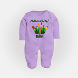 Pattasu Party Diwali Full Body Suit - LILAC - New Born (Chest 7.5")