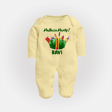Pattasu Party Diwali Full Body Suit - PASTEL YELLOW - New Born (Chest 7.5")