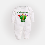 Pattasu Party Diwali Full Body Suit - WHITE - New Born (Chest 7.5")