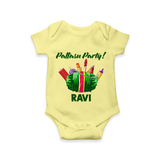 Pattasu Party Diwali Romper - PASTEL YELLOW - New Born (Chest 14")