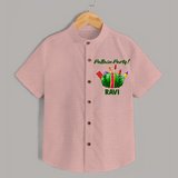 Pattasu Party Diwali Shirt - PEACH - 0 - 6 Months Old (Chest 23")