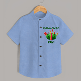 Pattasu Party Diwali Shirt - SKY BLUE - 0 - 6 Months Old (Chest 23")