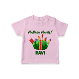 Pattasu Party Diwali T shirt - BABY PINK - 0-5 Months Old (Chest 17")