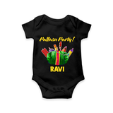 Pattasu Party Diwali Romper - BLACK - New Born (Chest 14")