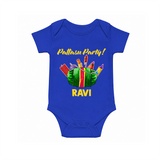 Pattasu Party Diwali Romper - COBALT BLUE - New Born (Chest 14")