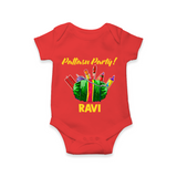 Pattasu Party Diwali Romper - RED - New Born (Chest 14")