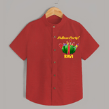 Pattasu Party Diwali Shirt - RED - 0 - 6 Months Old (Chest 23")