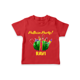 Pattasu Party Diwali T shirt - RED - 0-5 Months Old (Chest 17")