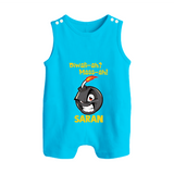 Diwali Mass Celebration Button Romper - SKY BLUE - New Born (Chest 18")
