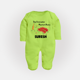 Tiny Firecracker Diwali Full Body Suit - LIME GREEN - New Born (Chest 7.5")