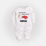 Tiny Firecracker Diwali Full Body Suit - WHITE - New Born (Chest 7.5")
